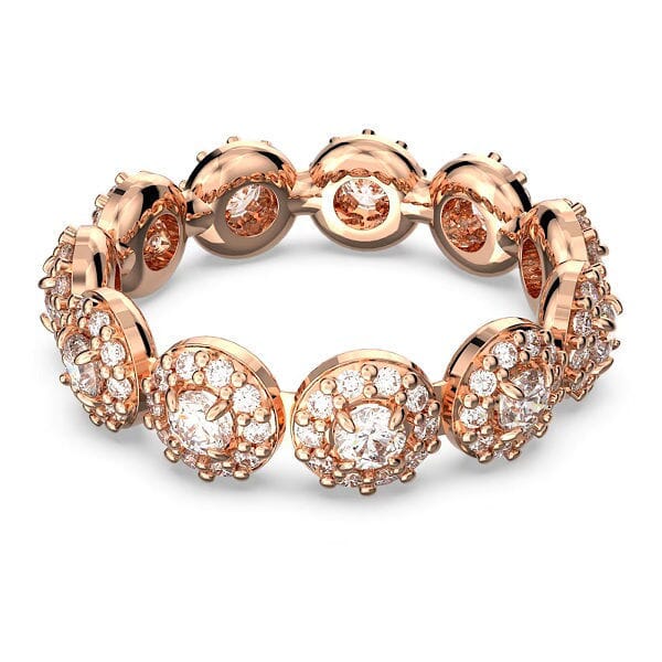 Swarovski Constella ring Round cut, Pavé, White, Rose gold-tone plated -5636274